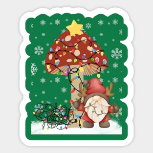 Mushroom Christmas Gnome Sticker